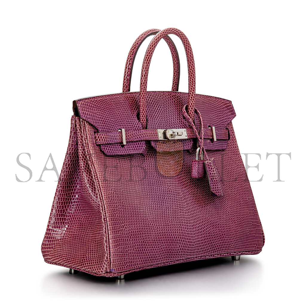 H**mes master birkin 30 lizard wine red silver buckle h028352ca51 (30*22*16cm)